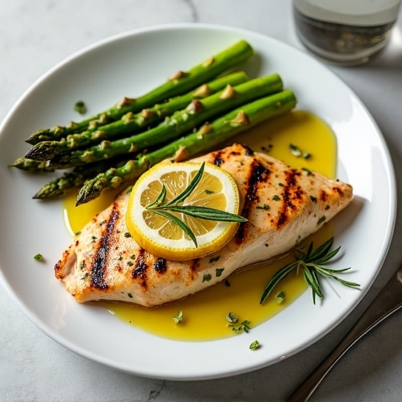 Lemon Herb Grilled Chicken with Roasted Asparagus