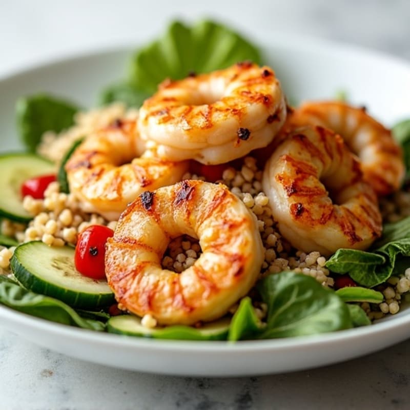 Grilled Shrimp and Quinoa Salad with Crunchy Vegetables