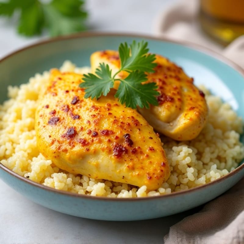 Creamy Coconut Turmeric Chicken with Cauliflower Rice