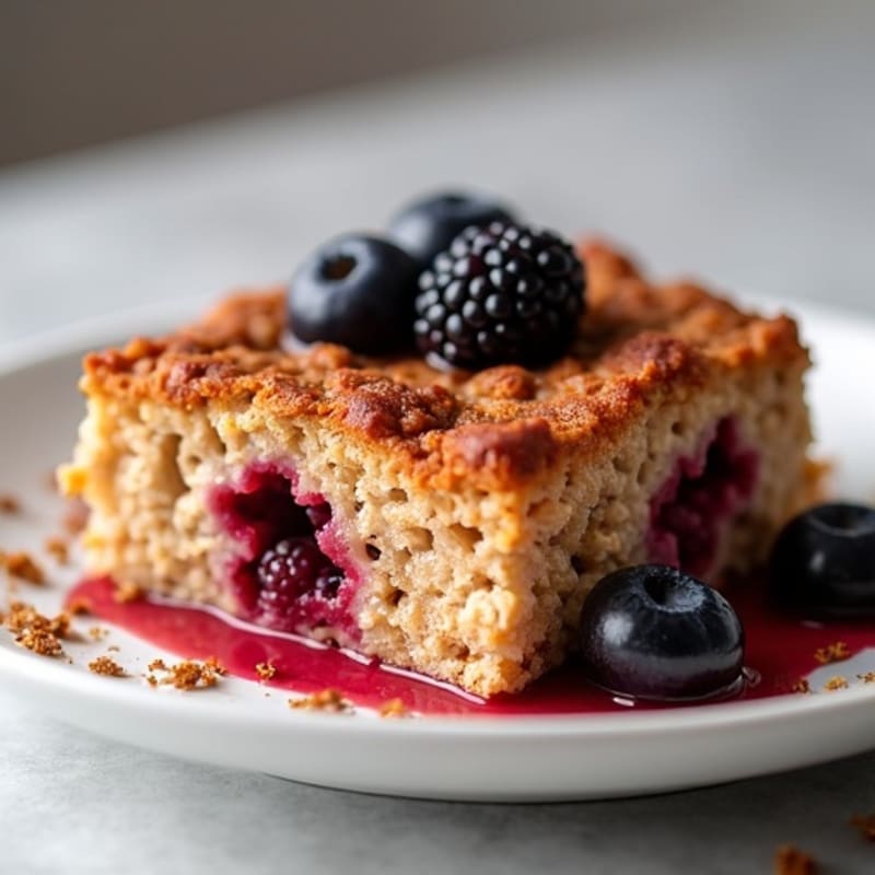Spiced Baked Oatmeal with Mixed Berries