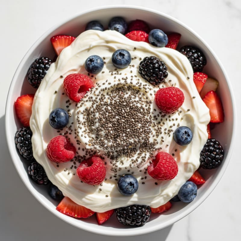 Vanilla Greek Yogurt Protein Parfait with Berries