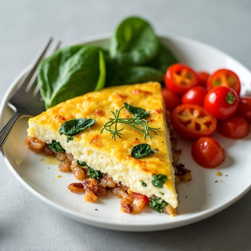 Fluffy Cottage Cheese Egg White Frittata with Caramelized Onions