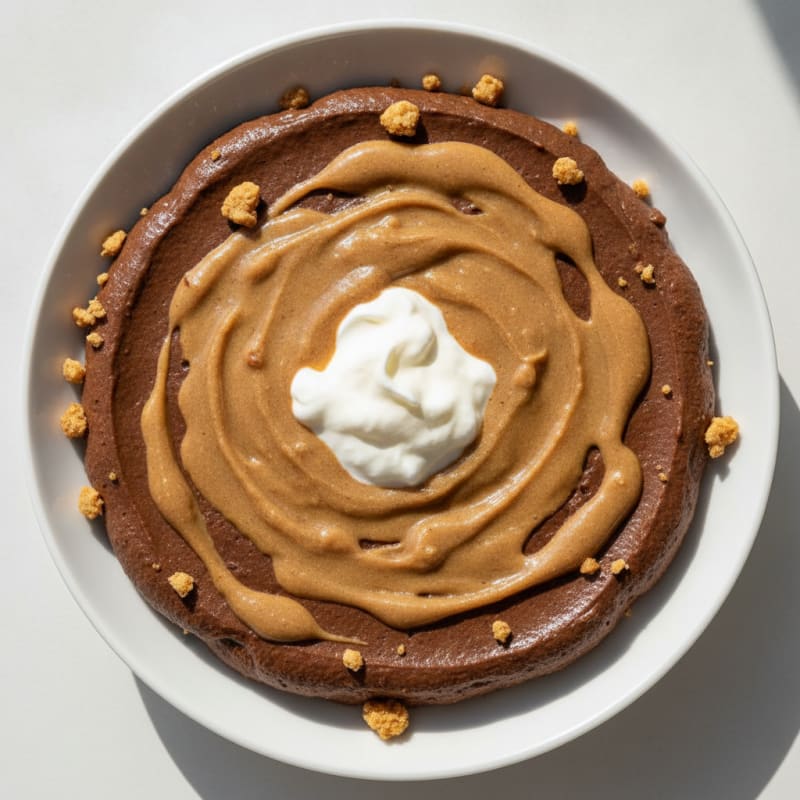Silky Chocolate Protein Pudding with Almond Butter Swirl
