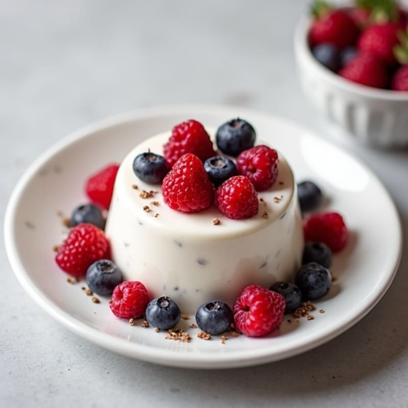 Silky Greek Yogurt Protein Pudding with Mixed Berries