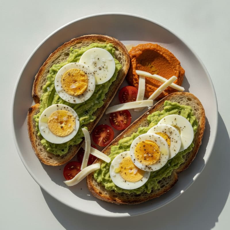 Avocado Sourdough Toast with Boiled Eggs