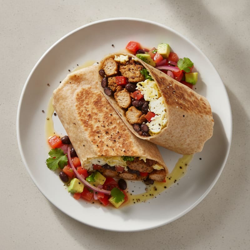 Loaded Breakfast Burrito with Salsa