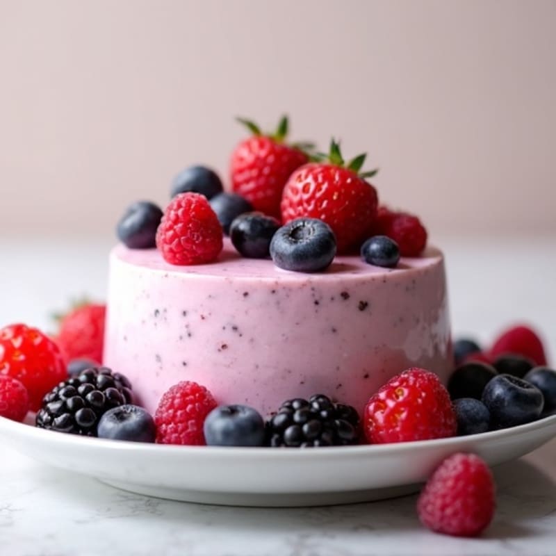 Greek Yogurt Protein Mousse with Mixed Berries