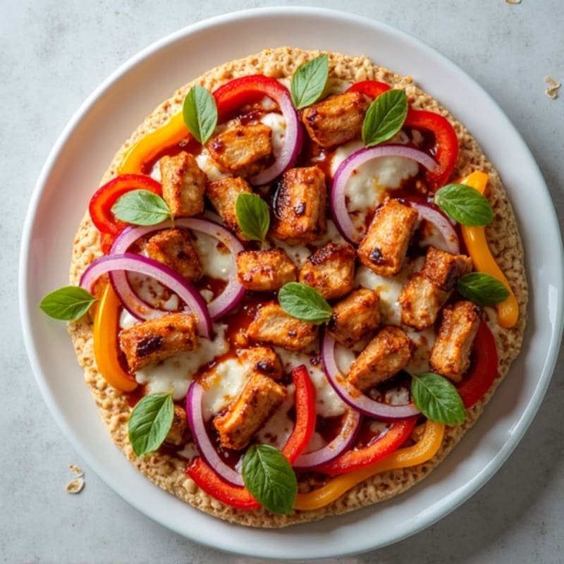 BBQ Chicken Flatbread Pizza with Greek Yogurt Crust