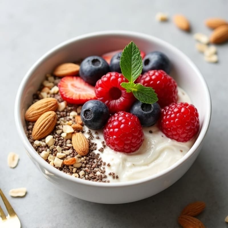 Cottage Cheese Berry Bowl with Toasted Almonds