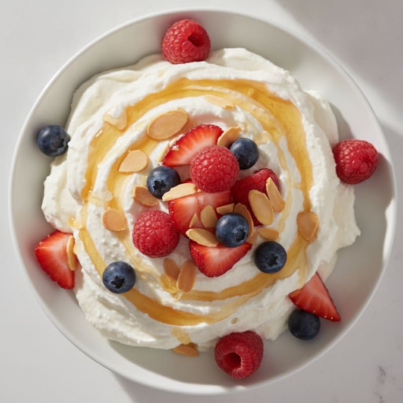 Greek Yogurt Protein Mousse with Mixed Berries