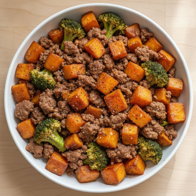Ground Beef and Sweet Potato Skillet