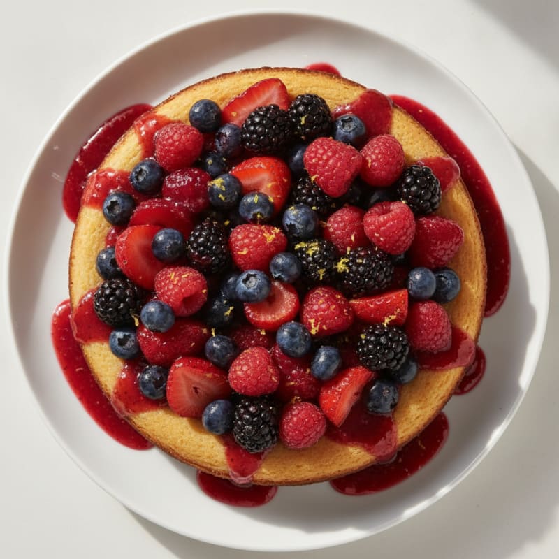 Greek Yogurt Protein Cheesecake with Mixed Berries