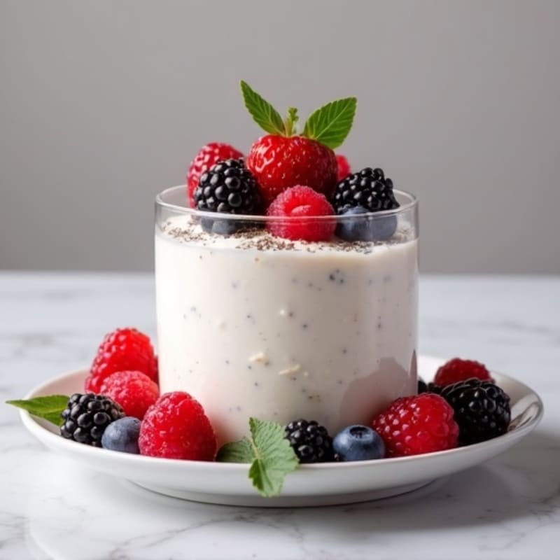 Greek Yogurt Protein Mousse with Mixed Berries