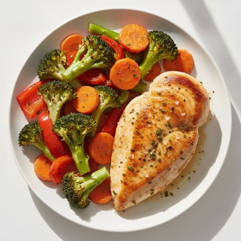 Pan-Seared Chicken with Roasted Vegetables