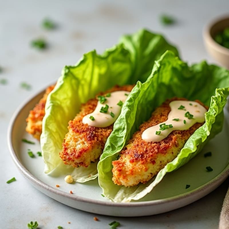 Crispy Chicken Caesar Lettuce Wraps
