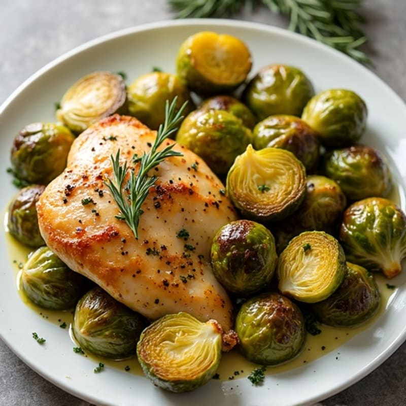 Sheet Pan Lemon Herb Chicken and Crispy Brussels Sprouts