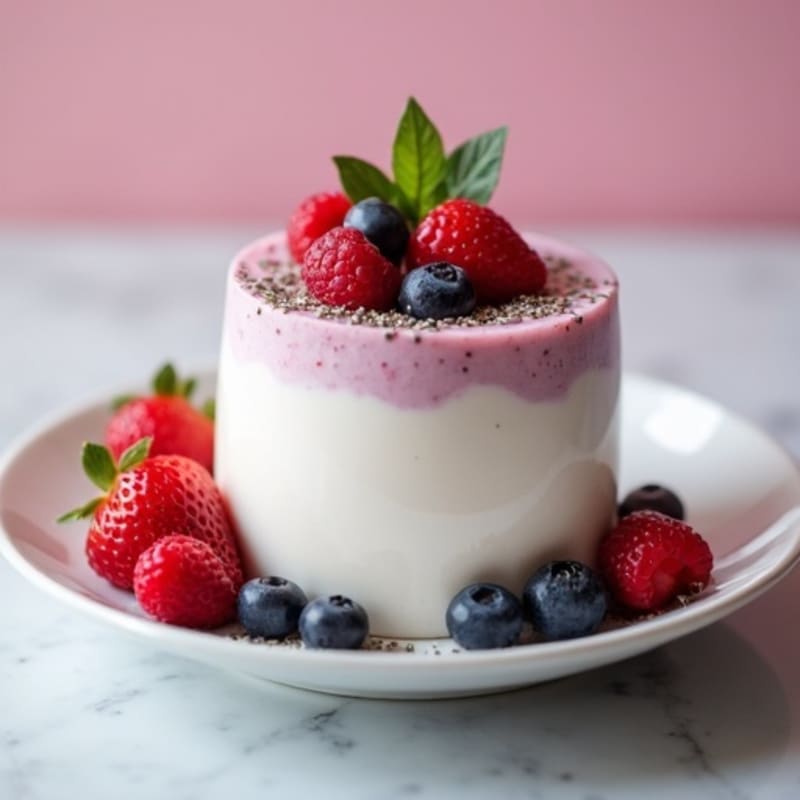 Greek Yogurt Protein Mousse with Mixed Berries