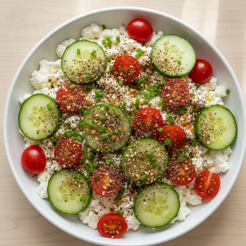 Savory Cottage Cheese with Everything Topping