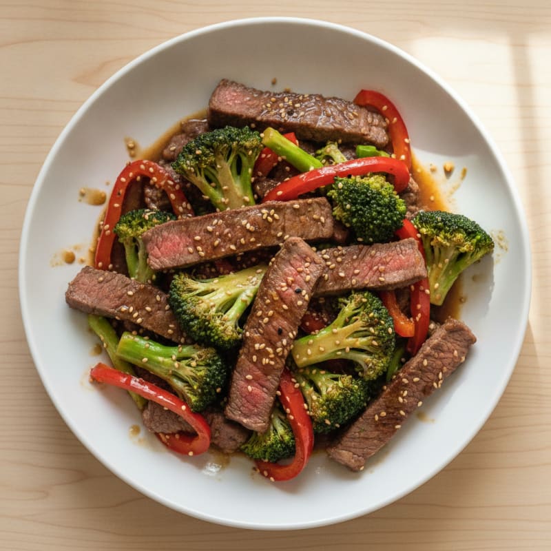 Lean Beef Stir-Fry with Broccoli and Bell Peppers