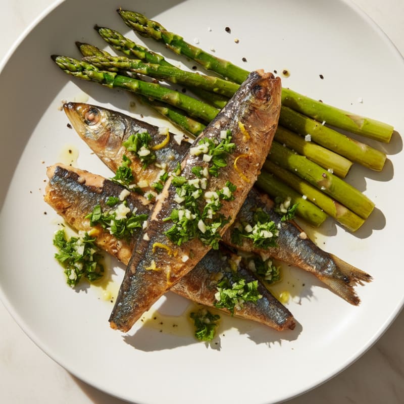 Pan-Seared Sardines with Lemon-Herb Gremolata