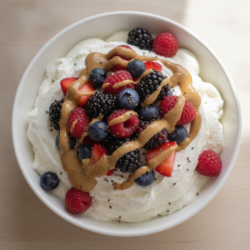 Silky Greek Yogurt Protein Mousse with Mixed Berries