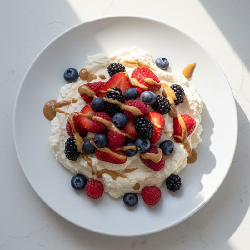 Silky Greek Yogurt Protein Mousse with Mixed Berries