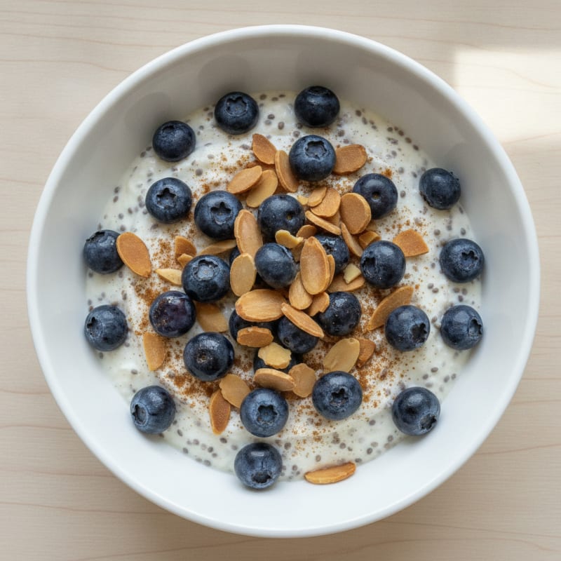 Blueberry Almond Chia Seed Pudding