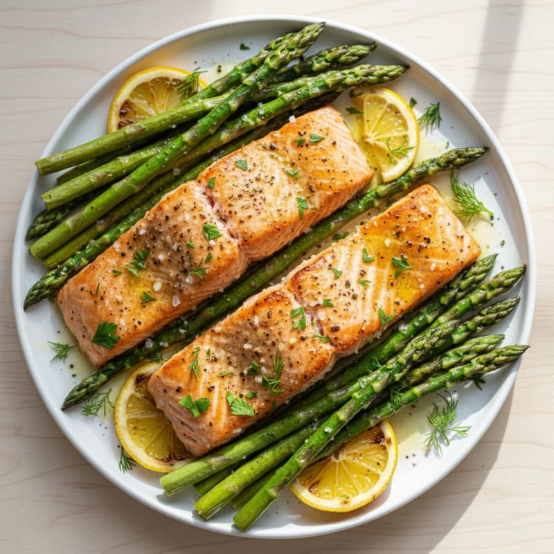 Lemon Herb Grilled Salmon with Asparagus