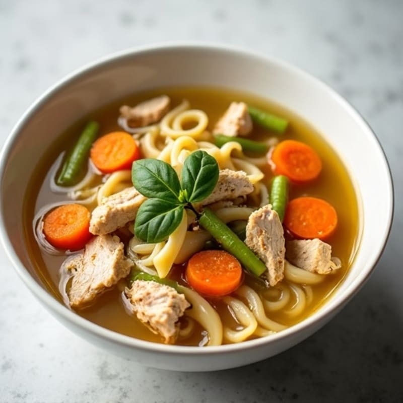 Fragrant Chicken Noodle Soup with Fresh Herbs