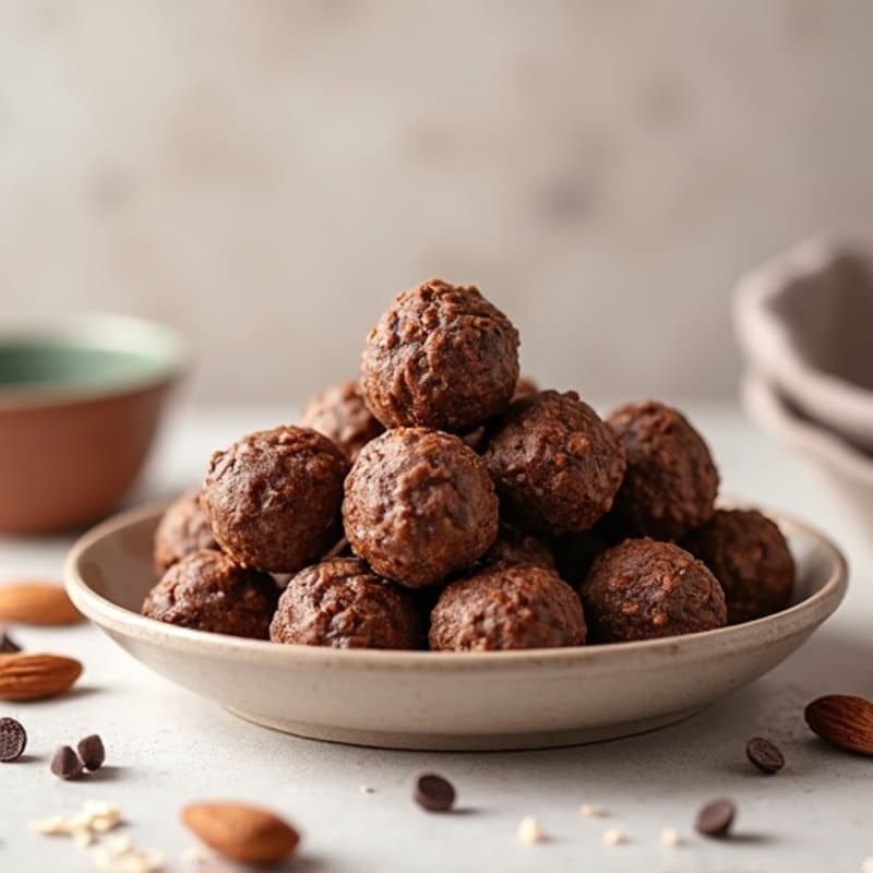 No-Bake Dark Chocolate Almond Energy Bites