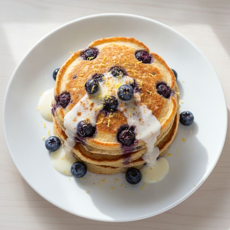 Blueberry Ricotta Pancakes with Lemon Zest
