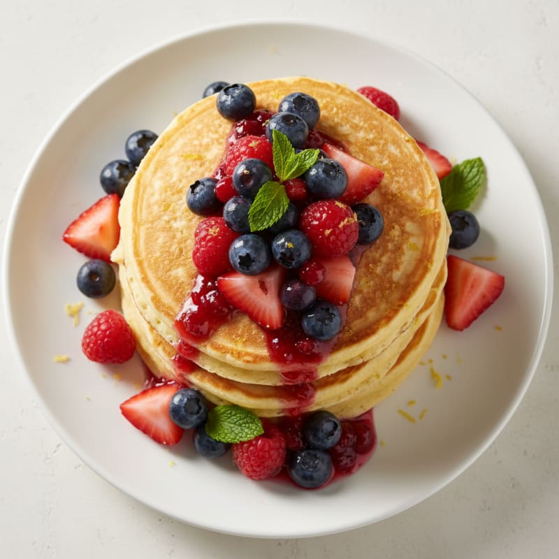 Fluffy Lemon-Ricotta Protein Pancakes