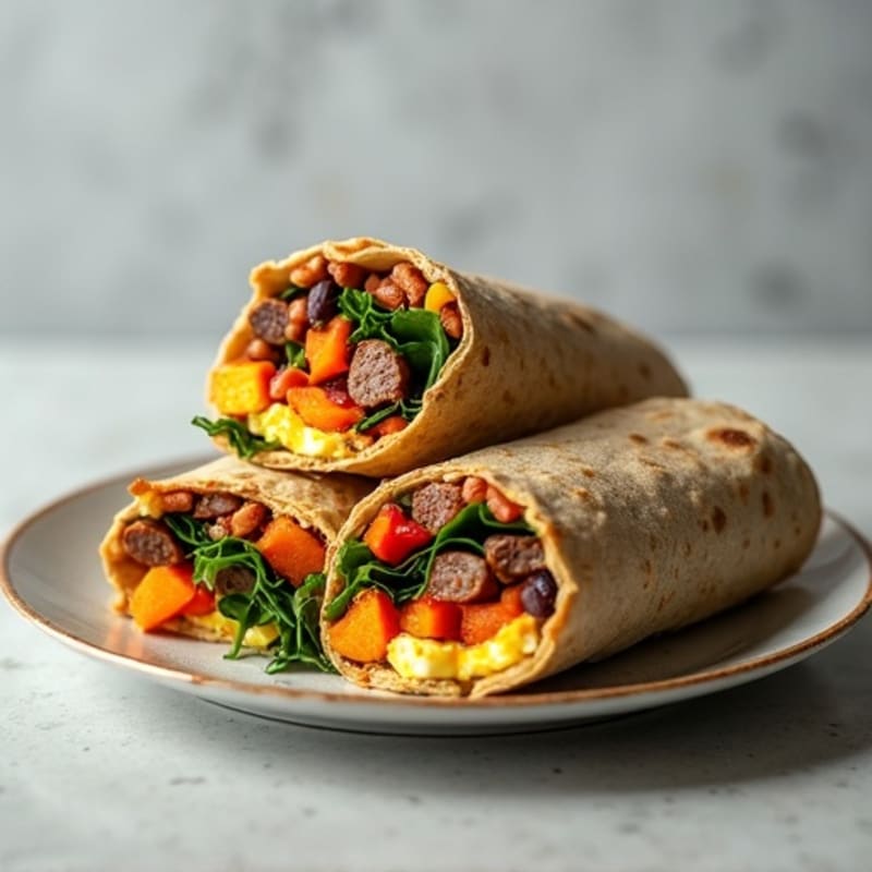 Protein-Packed Sweet Potato Black Bean Breakfast Burrito