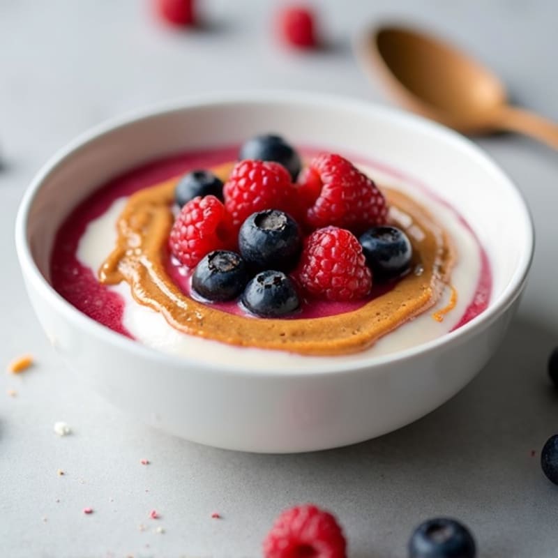 Silky Greek Yogurt Protein Bowl with Berries and Almond Butter