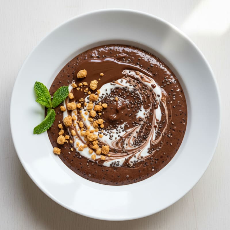 Silky Chocolate Protein Pudding with Chia Seeds