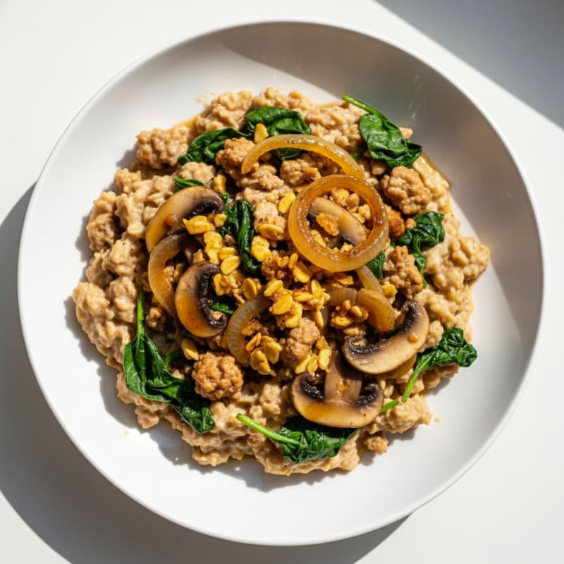 Creamy Savory Oatmeal with Caramelized Onions