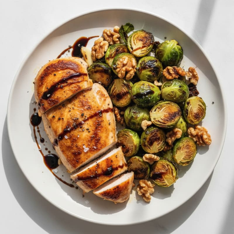 Balsamic-Glazed Brussels Sprouts with Toasted Walnuts