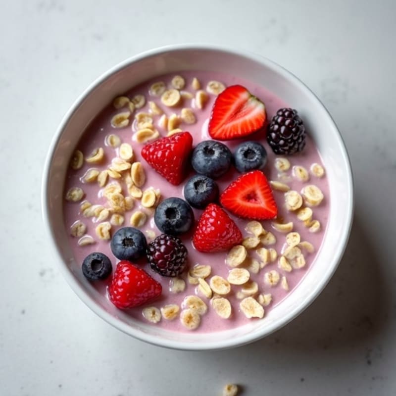 Creamy Berry Protein Overnight Oats