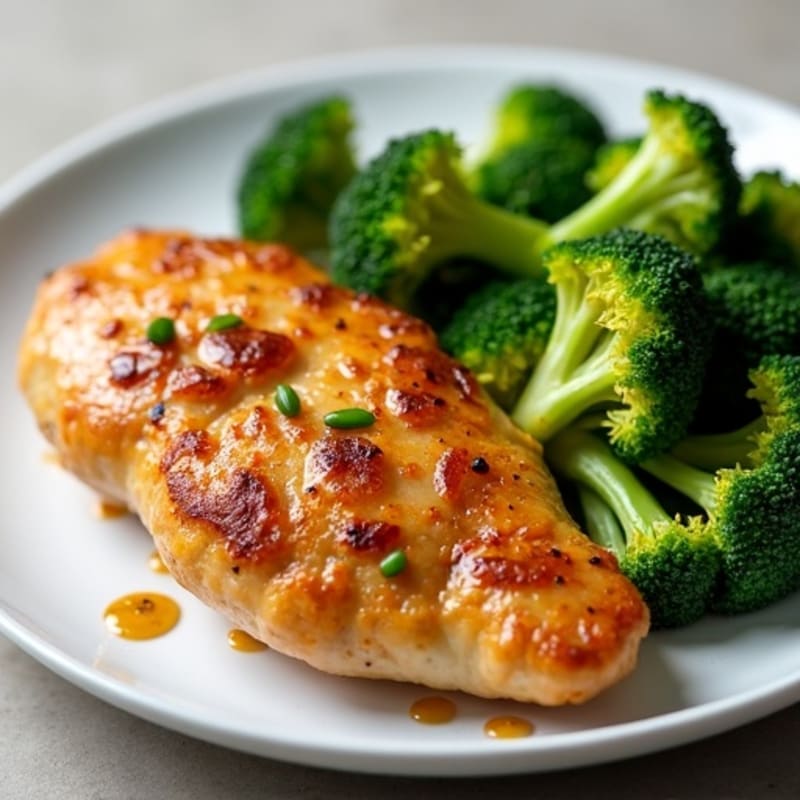 Crispy Ginger Garlic Chicken with Roasted Broccoli