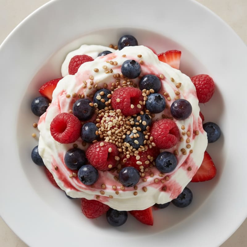 Greek Yogurt Protein Parfait with Mixed Berries