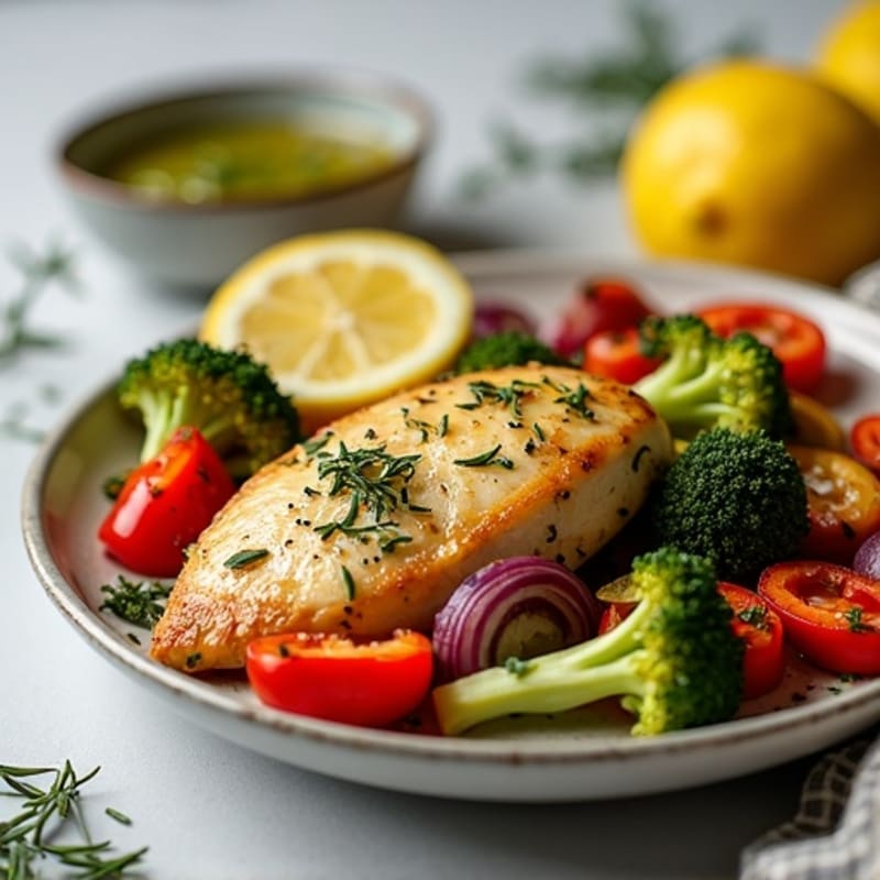 Sheet Pan Lemon-Herb Roasted Chicken and Crispy Vegetables