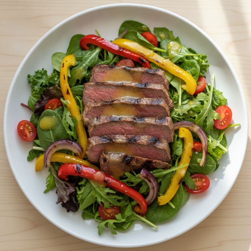 Grilled Beef and Pepper Salad with Lemon Vinaigrette