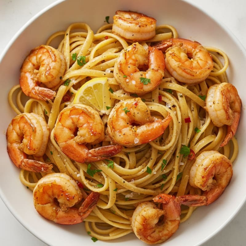 Garlic Butter Shrimp Scampi with Linguine