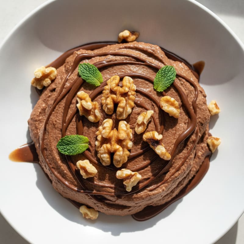 Silky Chocolate Protein Mousse with Toasted Walnuts
