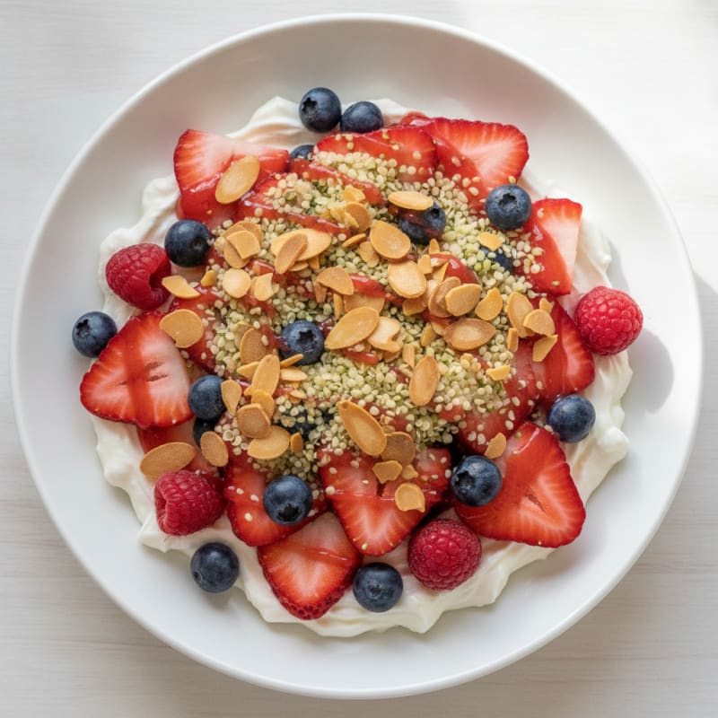 Vanilla Greek Yogurt Protein Parfait with Berries