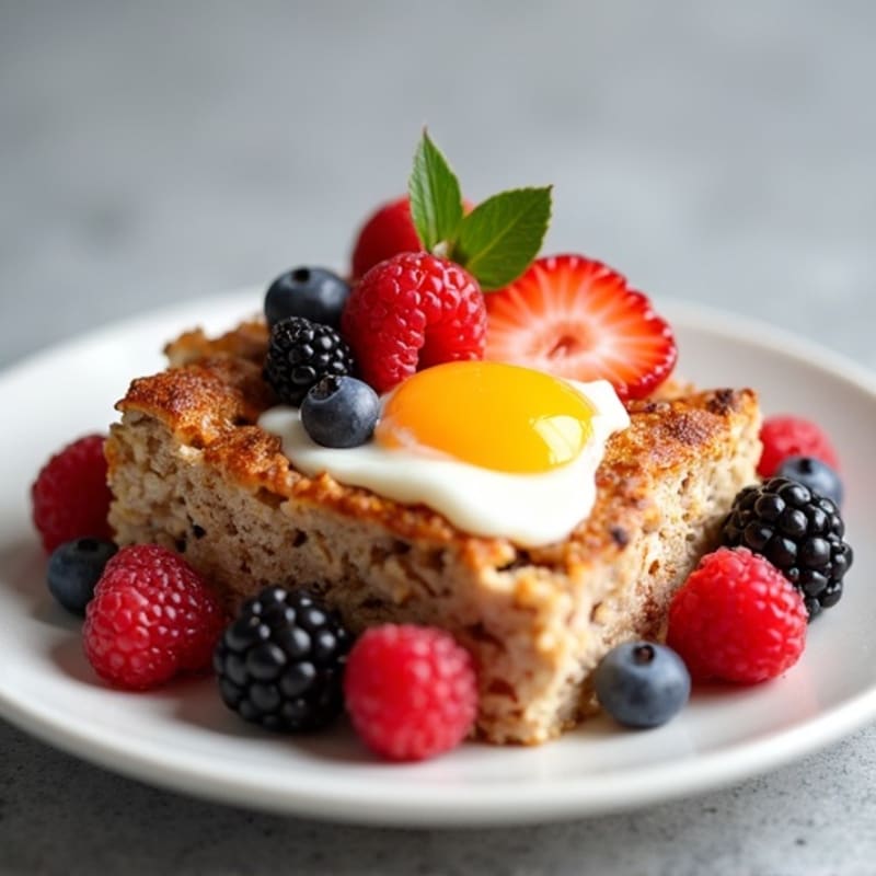 Healthy Baked Oats with Fresh Berries