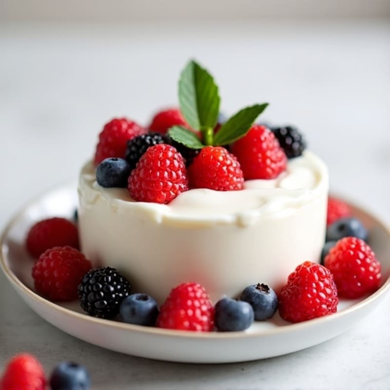 Silky Vanilla Protein Yogurt with Berries