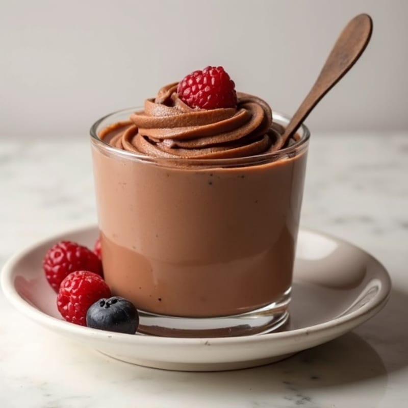 Chocolate Protein Pudding with Almond Butter Swirl