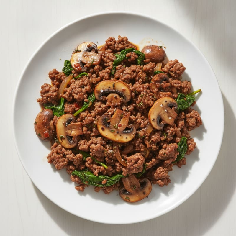 Savory Ground Beef and Mushroom Skillet