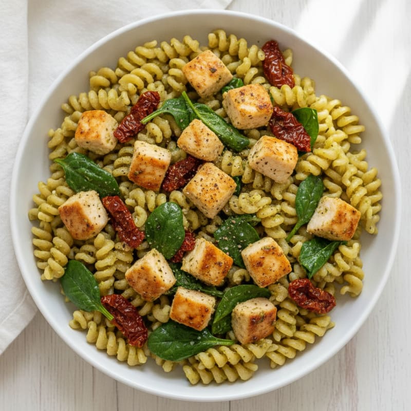 Chicken Pesto Pasta with Sun-Dried Tomatoes